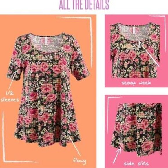 Purple Floral Cotton Blend Perfect Tee - Picture 2 of 5